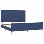 vidaXL Cadre de lit sans matelas bleu 160x200 cm tissu