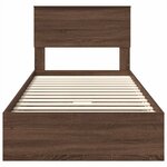 vidaXL Lit de Rangement Chêne brun 75 x 190 cm Bois d'ingénierie
