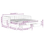 vidaXL Lit de jour et gigogne et tiroirs vert foncé 100x200 cm velours