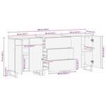 vidaXL Buffets 3 Pièces noir 60x33x75 cm bois massif de manguier