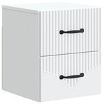 vidaXL Cabinet de chevet mural 2 Pièces Blanc 34 5 x 33 x 40 cm