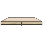 vidaXL Cadre de lit chêne sonoma 150x200 cm bois d'ingénierie et métal