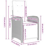 Ensemble repas jardin vidaXL 5 pièces avec coussins Noir Poly Rotin