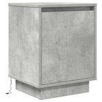 vidaXL Tables de chevet avec lumières LED 2 Pièces gris béton 38x34x50 cm