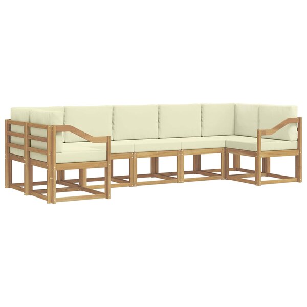 vidaXL Ensemble de canapés d'extérieur 7 Pièces Blanc et crème