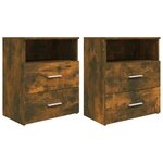 vidaXL Tables de chevet 2 Pièces Chêne fumé 50x32x60 cm