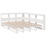 vidaXL Lit bibliothèque sans matelas blanc 150x200 cm bois pin massif