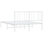 vidaXL Cadre de lit métal sans matelas et tête de lit blanc 140x200 cm