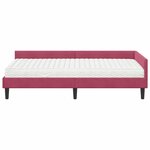 vidaXL Cadre de lit d'angle avec matelas Autre 2 Pièces Vert Velours