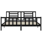 vidaXL Cadre de lit sans matelas noir 200x200 cm bois massif de pin