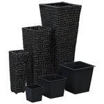 vidaXL Lits surélevés 3 Pièces Jacinthe d'eau Noir