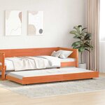 vidaXL Cadre de lit Marron 90 x 200 cm Bois de pin massif
