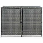 vidaXL Abri de poubelle double Résine tressée Anthracite 148x77x111cm
