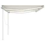 vidaXL Auvent automatique capteur de vent/LED 6x3 m Crème