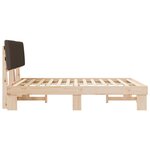 vidaXL Cadre de lit avec tête de lit rembourrée Taupe 150 x 200 cm