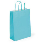 Sac kraft lisse turquoise à poignées torsadées raja 24 x 31 x 12 cm (lot de 50)