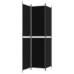 vidaXL Cloison de séparation 3 panneaux Noir 150x220 cm Tissu
