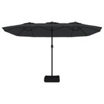 vidaXL Parasol de jardin à double tête noir 449x265 cm