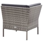 vidaXL Salon de jardin 6 Pièces avec coussins résine tressée gris