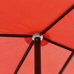 Parasol inclinable rectangulaire métal polyester haute densité 2L x 2l x 2 6H m rouge