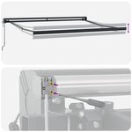 vidaXL Auvent rétractable anthracite/blanc 3x2 5 m tissu et aluminium