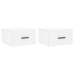 vidaXL Tables de chevet murales 2 Pièces blanc 35x35x20 cm