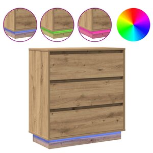 vidaXL Cabinet de chevet avec tiroir Chêne artisanal 71 x 34 5 x 75 cm