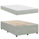 vidaXL Cadre de lit avec matelas Gris clair 120 x 190 cm tissu