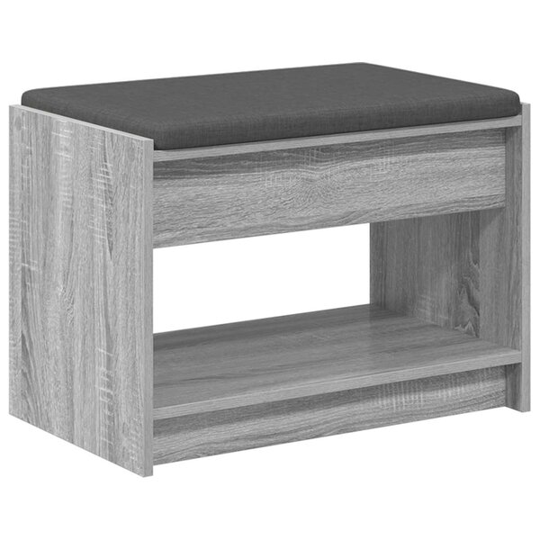 vidaXL Banc d'entrée Gris Sonoma 63 x 38 x 45 cm