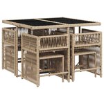 vidaXL Ensemble à manger de jardin et coussins 9 Pièces mélange beige