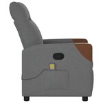 vidaXL Fauteuil de massage inclinable Gris foncé Tissu