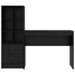 vidaXL Bureau avec tiroir avec étagère avec stockage 2 Pièces Chêne noir
