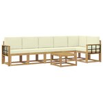vidaXL Ensemble de canapés d'extérieur 7 pc Blanc et crème Polyester