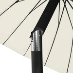 vidaXL Parasol d'extérieur et mât avec aluminium 270 cm Blanc sable