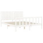 vidaXL Cadre de lit avec tête de lit blanc 160x200 cm bois massif