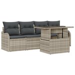 vidaXL Ensemble de canapé de jardin 5 pièces avec coussins gris clair en rattan synthétique