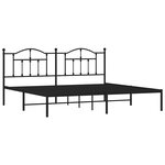 vidaXL Cadre de lit métal sans matelas avec tête de lit noir 200x200cm