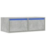 vidaXL Meuble TV avec lumières LED gris béton 75x35 5x25 cm