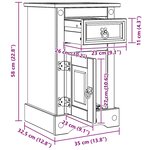 vidaXL Table de chevet avec tiroir Blanc 35 x 32 5 x 58 cm Pin massif