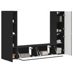 vidaXL Ensemble meuble TV 6 Pièces Noir Bois d'ingénierie