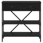 vidaXL Table console avec tiroir Chêne noir Bois d'ingénierie