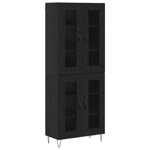 vidaXL Haut Armoire Chêne noir 69 5 x 34 x 180 cm Bois d'ingénierie