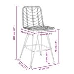 vidaXL Tabourets de bar 2 Pièces 45x56x103 5 cm Résine tressée et acier