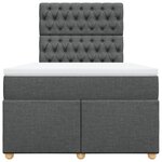 vidaXL Sommier à lattes de lit avec matelas Gris foncé 120x200cm Tissu
