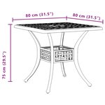 vidaXL Table de jardin vert 80x80x75 cm aluminium coulé
