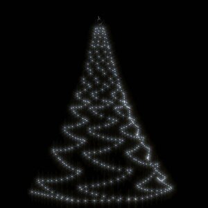 vidaXL Arbre mural avec crochet métallique 720 LED Blanc froid 5 m