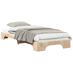 vidaXL Cadre de lit Marron 90 x 210 cm Pin massif