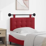 vidaXL Tête de lit suspendue Avec lumière LED Bordeaux Simili cuir
