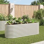vidaXL Lit surélevé de jardin 240x80x81 cm Acier galvanisé Argenté