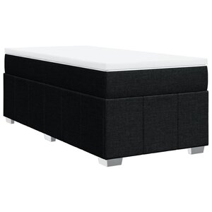 vidaXL Sommier à lattes de lit avec matelas Noir 90x200 cm Tissu